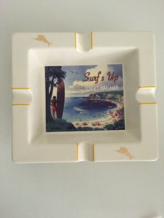 Tommy Bahama Cigar Tray Ashtray Collectible Ceramic 2015 Surfs Up Beach Theme