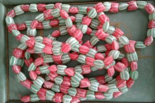 Vintage Plastic Sugared Candy Christmas Garland Blow Mold 16.  5 Ft.