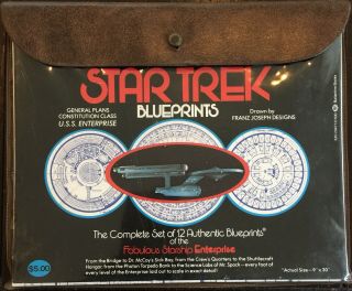 1975 Star Trek Blueprints - Complete Set Of 12 Starship Enterprise -