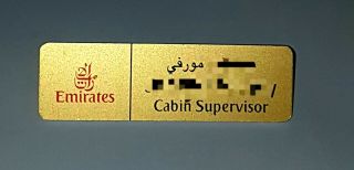 Emirates Airline Cabin Crew / Supervisor Name Badge,  Uniform Item,  Collectible