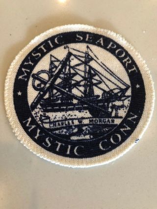 Vintage Mystic Seaport Mystic Connecticut Sailing Ship Boat Souvenir Patch
