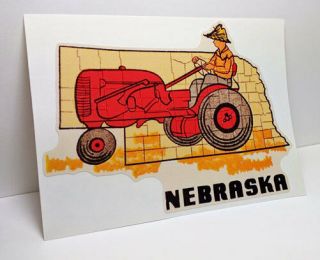 Nebraska Vintage Style Travel Decal / Vinyl Sticker,  Luggage Label