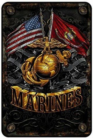 Marines Metal Sign.  Semper Fidelis / Semper Fi / Us Marine Corps Sign