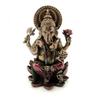 Ganesha Statue 4 " Hindu Elephant God Bronze Resin Lord Of Success Ganesh Quality