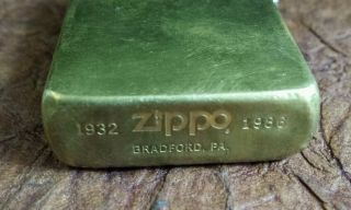 Zippo Lighter Solid Brass Vintage 1932 1986 Key Date Commemorative Rare
