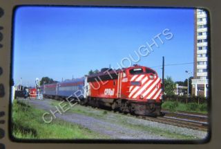 1979 Kodachrome Photo Slide Cp Canadian Pacific 4073 Fp7a Action V40