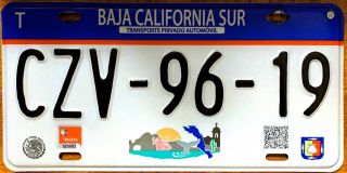 Baja California Sur Mexico License Plate Expired Graphic Background Los Cabos