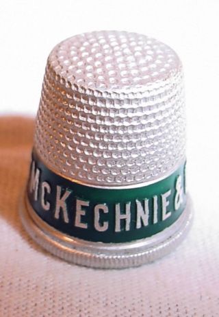 Old Vintage Collectible Advertising Sewing Thimble Mckechnie & Co Milk & Bread