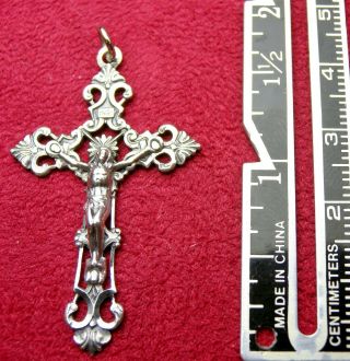 Catholic Bishops’ Estate Vintage Sterling Silver Baroque Cross Rosary Crucifix