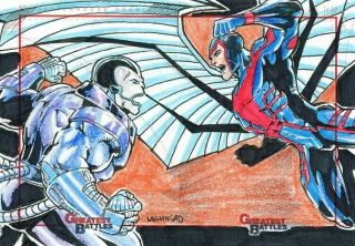 Marvel: 2012 Greatest Battles Sketch Apocalypse Archangel By Rainer Lagunsad