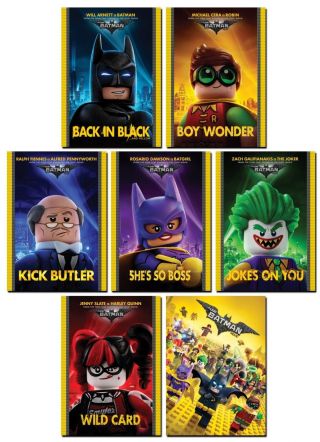 The Lego Batman Movie - 7 Card Promo Set - Joker Harley Quinn Robin Batgirl