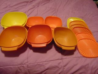 Vintage Tupperware Stacking Servalier Nesting Bowls /wlids.  Made In Usa Set Of 6