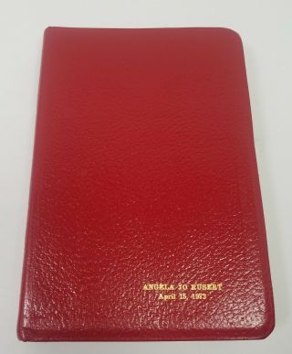 Holy Bible Red Leather Vintage Early 1970 