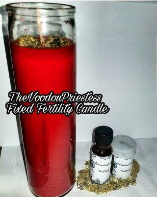 Fixed Fertility Candle Kit Spell Magic Voodoo Hoodoo Wicca Pagan Oil Herbs
