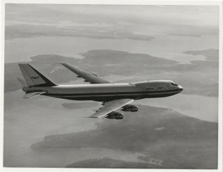 Large Vintage Photo - Prototype Boeing 747 N7470 In - Flight