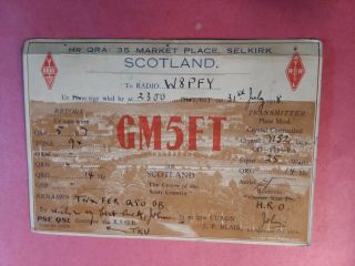 Gm5ft - Selkirk,  Scotland - J.  P.  Blair,  Ex - Marconi Op.  1938 - Qsl