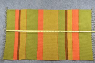 VTG Del Sol Inc Green Orange Yellow Woven Wool Saddle Blanket Rug with Bag 56x33 2