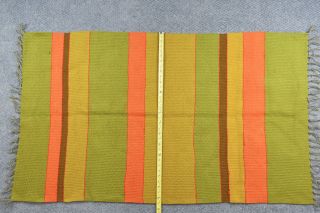 VTG Del Sol Inc Green Orange Yellow Woven Wool Saddle Blanket Rug with Bag 56x33 3