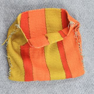 VTG Del Sol Inc Green Orange Yellow Woven Wool Saddle Blanket Rug with Bag 56x33 7