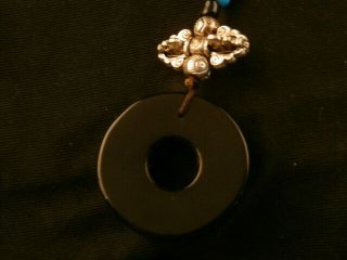 Tibetan Agate Dzi Beads Necklace W/Dzi 2PiXius Bi Pendant O028 4