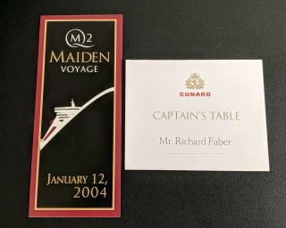 2004 Qm2 Maiden Voyage Sticker & Captain 