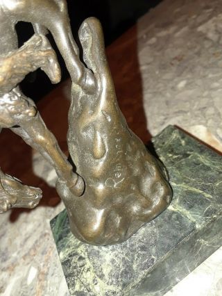 Vintage Frederic Remington Bronze Statue Mountain Man Marble Base 5