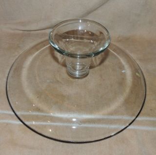 Vintage Heavy Glass Pedestal Cake Stand with Domed Dome Lid Cover Gold Trim 3