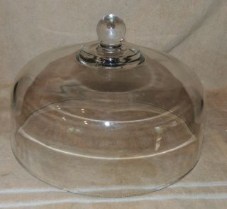 Vintage Heavy Glass Pedestal Cake Stand with Domed Dome Lid Cover Gold Trim 4