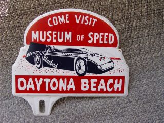 Daytona Beach Museum Of Speed Race Cars Advertising License Plate Topper