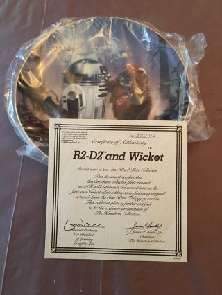 Hamilton Star Wars R2 - D2 And Wicket The Ewok Limited Numbered Plate