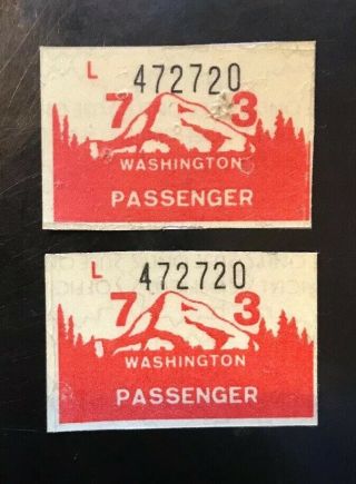 1973 Washington Passenger Vehicle License Plate Tags Wa Wn