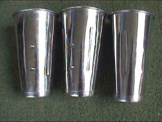 Set of 3 Vintage Stainless Steel Malted Milk Shop Shake Mixer Fountain Cups 2