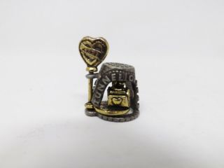 Vintage Pewter Two - Toned Movable Tunnel Of Love Thimble