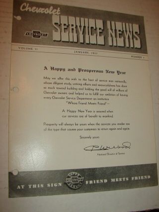 Chevrolet Service News January 1937 Syncro - Mesh Transmission & More