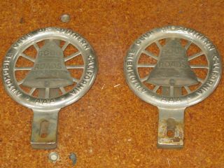 Vintage Antique Aaa Southern California Good Roads Emblems Pair