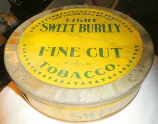 Vintage,  One Pound Light Sweet Burley Fine Cut Tobacco Tin Spaulding & Merrick