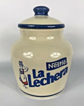 Vintage Nestle La Lechera Ceramic Cookie Jar Collectible Made In Mexico 11 "