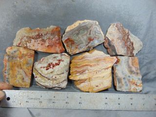 7 Old Mexican Crazy Lace Agate Slabs