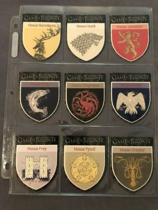 2012 Rittenhouse Game Of Thrones Season 1 The Houses Insert Set H1 - H9 Complete