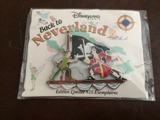Disney Paris Dlp Back To Neverland Peter Pan And Captain Hook Battle Pin Le 425