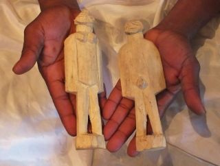 Two Large Yoruba Figurines Carved Aworan Ritual Magic Ifa Santeria Lucumi Pagan