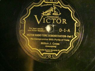 78 : Victor D1 Milton Cross / Nat Shilkret - Victor Radio Demonstration Record
