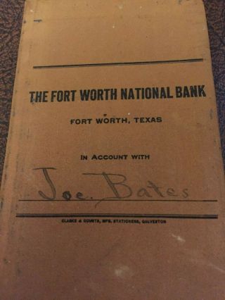 Old Bank Book Ledger - The Fort Worth National Bank,  Fort Worth,  Tx - 1911