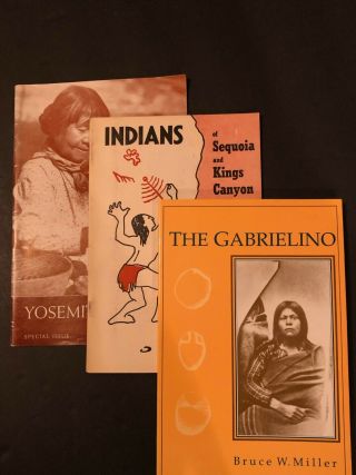 3 Books California Native Americans: Gabrielino Yosemite Sequoia & Kings Canyon