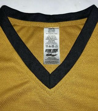 Star Trek Tee Shirt/Uniform 2009 Kellogg ' s Limited Edition Gold Adult Size Large 3