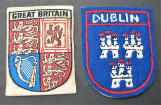 Vintage Travel Patches 2 Great Britain & Dublin Ireland Eire