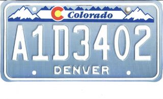 Colorado Denim License Plate - Undated (1992) - A1d3402 - Denver County