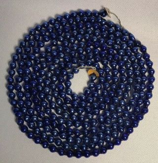 Vintage Mercury Glass Garland Dark Blue 100” Strand 1/4” Beads