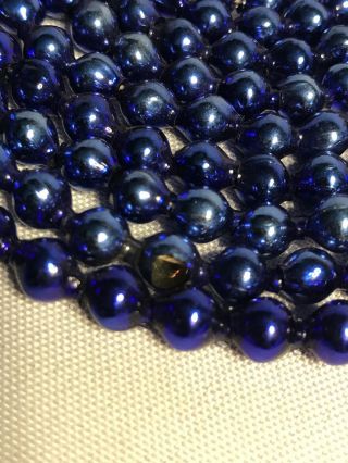 Vintage Mercury GLASS GARLAND DARK BLUE 100” Strand 1/4” Beads 2