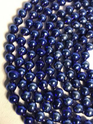 Vintage Mercury GLASS GARLAND DARK BLUE 100” Strand 1/4” Beads 3
